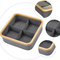 Caja de almacenamiento con cajón de tela Oxford circular de bambú para ropa interior del hogar, calcetines, artículos diversos y clasificación de aperitivos