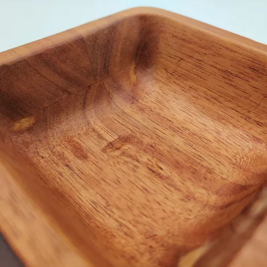 Venta al por mayor Cuencos de salsa de madera de acacia cuadrados Platos de salsa