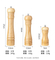 Molinillo de pimienta de madera de caucho Manual, juego de 3 para cocina