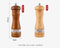 Molinillo de pimienta Manual versátil de madera de caucho y acrílico de 6 pulgadas, botella de molienda para condimentos