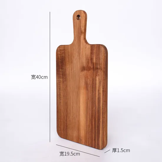Fuente larga de madera de acacia ecológica para servir quesos