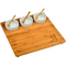 Tabla grande para servir embutidos de madera de acacia, bandeja de madera con 2 cuencos de cerámica