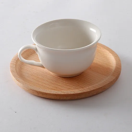 Juego de platos de cena y postre redondos decorativos de madera de haya de alta resistencia