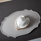 Gres en forma de corazón/plato de mantequilla cubierto de porcelana Contenedor de mantequilla con bandeja de bambú