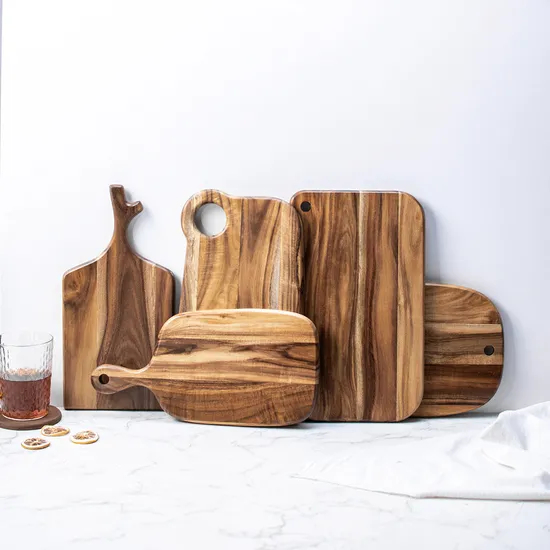 Práctica tabla de cortar de madera de Acacia de doble cara para cocina