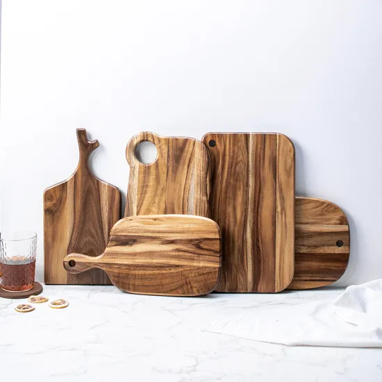 Práctica tabla de cortar de madera de Acacia de doble cara para cocina