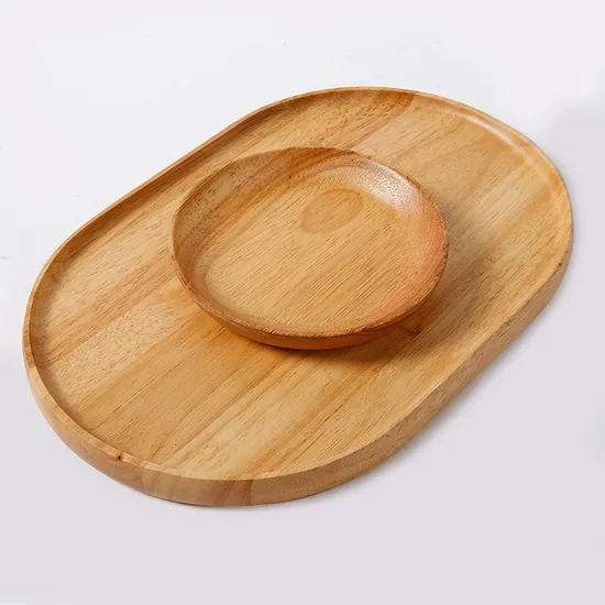 Fabricación de bandeja/placa de comida de madera de haya de forma ovalada y redonda para el hogar