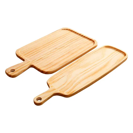 Plato/bandeja personalizado de madera de pino con forma de paleta para comida
