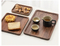 Bandeja rectangular de madera de nogal negro/plato para café/té/fruta/bocadillo