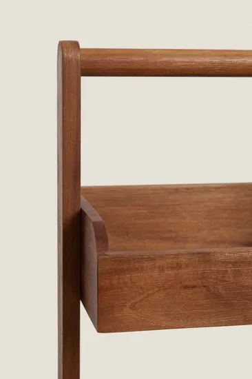 Versátil estante de almacenamiento de madera de acacia de 4 niveles para baño y sala de estar