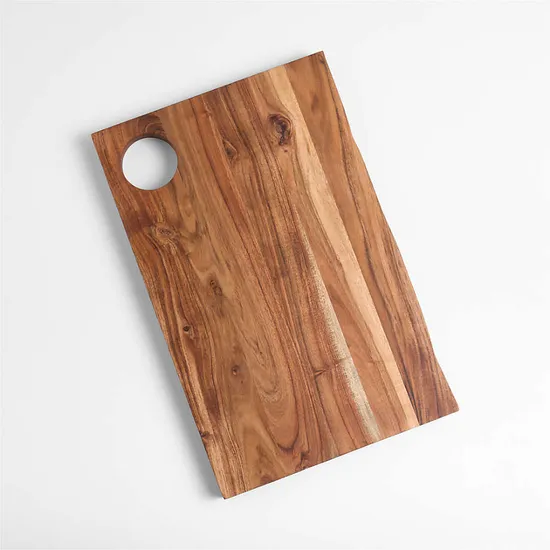 Tabla de cortar de madera con diseño de espiga rectangular grande para cocina