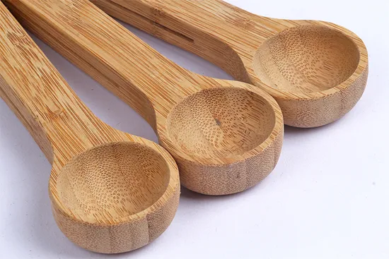 Juego de 3 cucharas medidoras de bambú para cocina