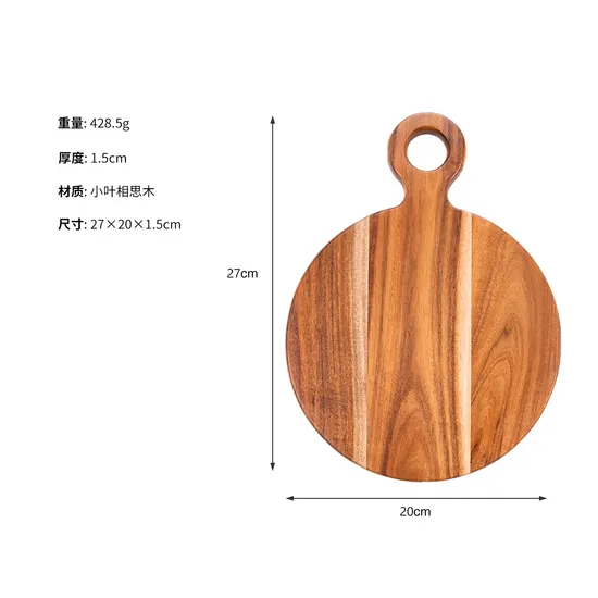 Tabla de cortar de madera pequeña para acampar