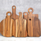 Tabla de cortar rectangular de madera de acacia con juego de cuchillos