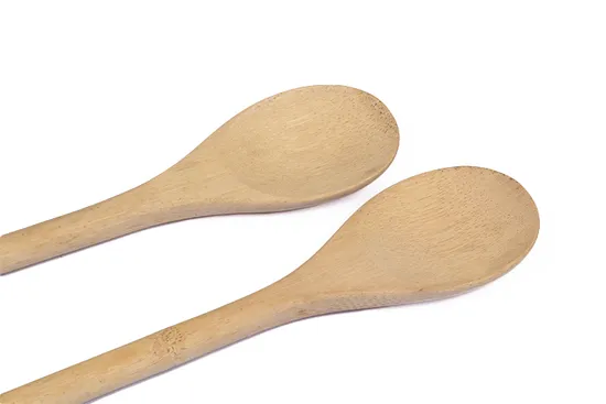 Cuchara de cocina de madera de bambú con mango redondo