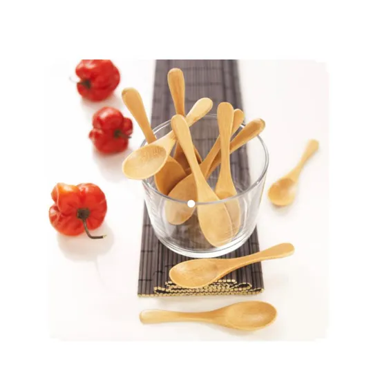 Juego de cucharas de bambú personalizadas al por mayor para cocina y camping
