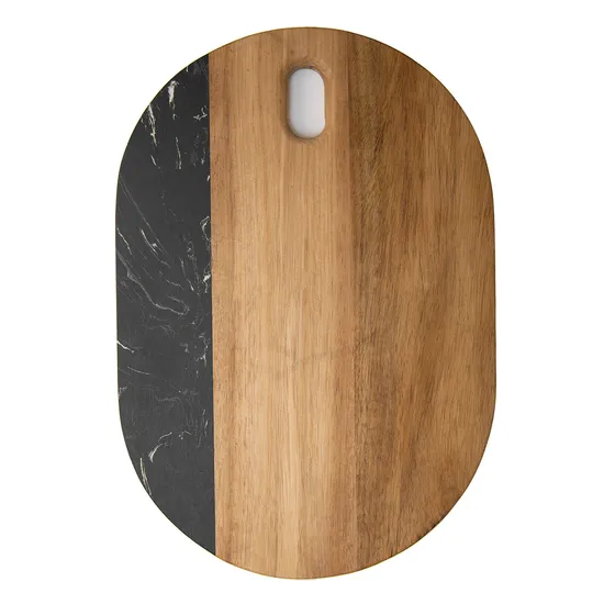 Tablas de madera para servir embutidos y quesos con plato de mármol y juego de cuchillos