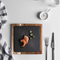 Tablero/bandeja/placa de servicio de pizarra negra con forma hexagonal con mango de metal