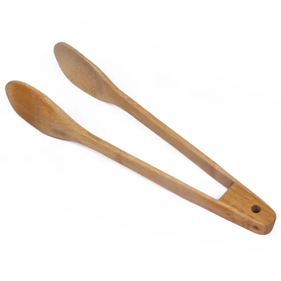 Pinzas largas de bambú para barbacoa para cocinar
