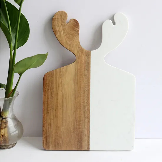 Tablero decorativo de presentación de queso de madera de mármol