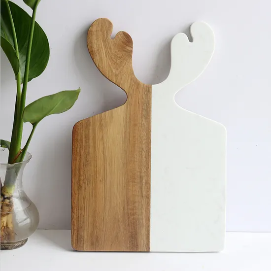 Tablero decorativo de presentación de queso de madera de mármol