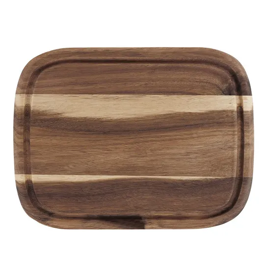 Tabla de cortar de acacia resistente a las manchas con ranura profunda para jugo