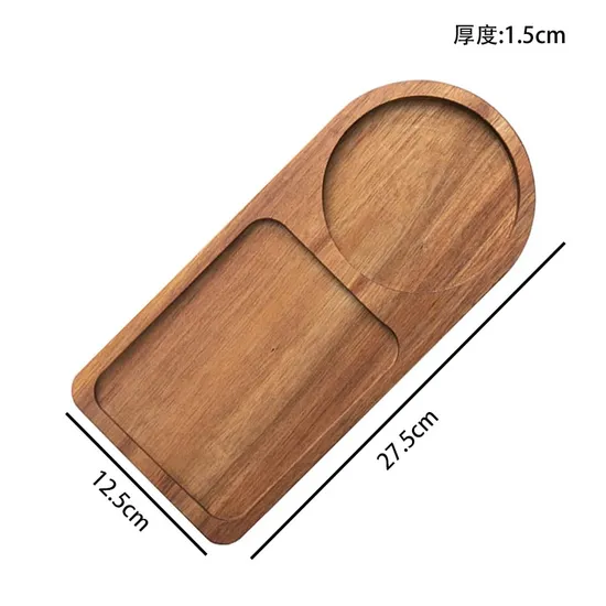 Bandeja para servir desayuno de madera de bambú con taza de café de cerámica