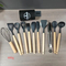Juego de 12 piezas de accesorios de cocina de silicona, herramientas de cocina, utensilios de cocina con mangos de madera