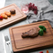Tabla de cortar rectangular de madera de ébano con ranura para jugo