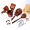 Herramientas de cocina determinadas vendedoras calientes del utensilio de cocina de madera de la teca con el resto y el tenedor de la cuchara