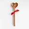 Juego de 2 cucharas para servir de madera de acacia en forma de corazón con mango redondo