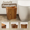 Cesta de basura redonda de madera para baño