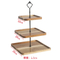 Bandeja para servir de madera de Acacia cuadrada de 3 niveles, soporte de exhibición para tartas para fiesta/boda, 3 uds.