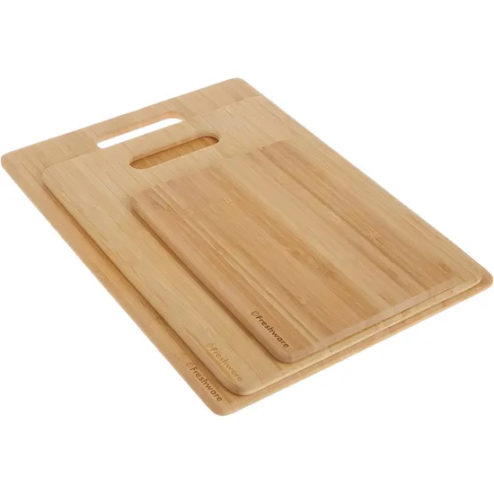 Tabla de cortar vegetal de bambú durable de 3 pedazos tabla de cortar de la fruta fijada para la cocina