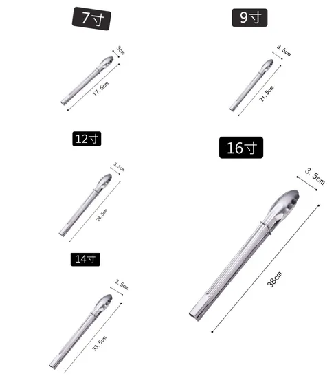 Pinzas multifuncionales para barbacoa de acero inoxidable, pinzas para comida frita, pinzas de cocina