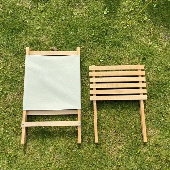 Silla relajante portátil plegable de madera de haya, silla de Camping para terraza, jardín, patio trasero y césped, hoguera (haya)