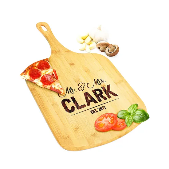 Cáscara de bambú echada a un lado doble de la pizza de la tabla de cortar de la pizza de la pulgada 24X15