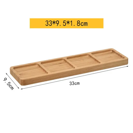 Retro - Plato de cena de madera de bambú dividido de la bandeja de servicio del estilo 4