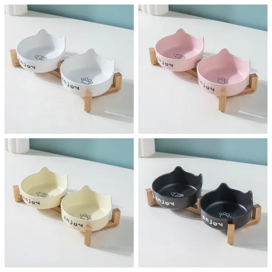 Cuenco de cerámica personalizado para gatos y perros, cuenco para beber y comida