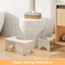 Taburete de pie de baño de bambú antideslizante de color blanco para niños