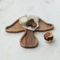 Bandeja/platos creativos de madera de Acacia con forma de seta de 13x11 pulgadas para servir café
