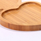 Atractivo 3 platos de bambú divididos en forma de corazón, bandeja de madera para servir comida