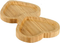 Elegante fuente de madera de bambú con 2 divisiones en forma de corazón para embutidos y guarniciones