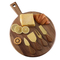 Tabla para servir queso de madera de acacia fácil de limpiar con asas y cuchillos negros