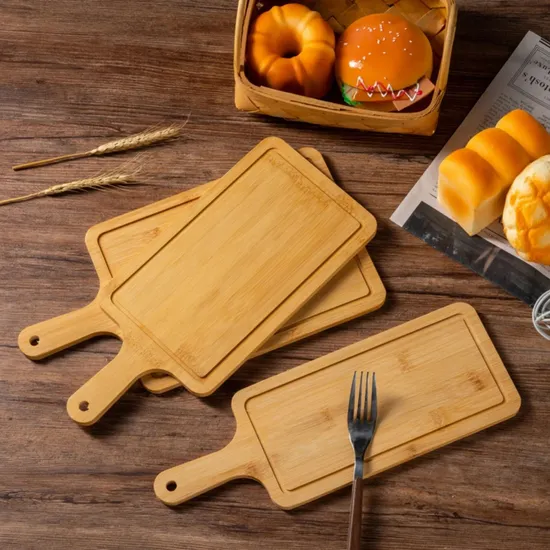 Tablas de cortar de carne de pan de bambú Tabla de servir queso de fruta