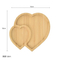Bulkbuy Juego de platos de pan de bambú con forma de corazón de diferentes tamaños
