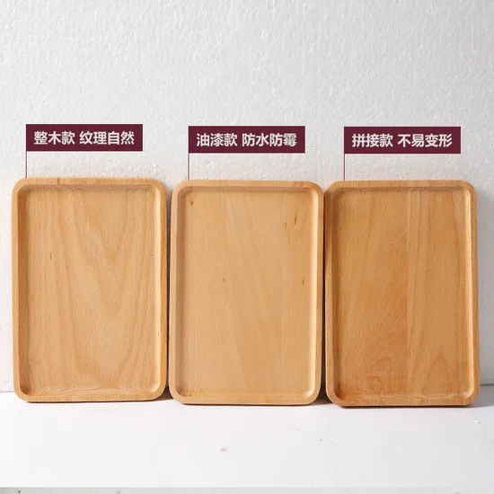 Plato para servir de madera de haya rectangular de estilo japonés, plato para aperitivos