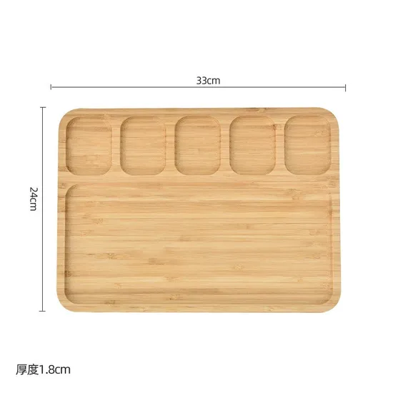 Platos de frutas de bambú divididos en forma de corazón para niños