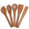 Juego de 5 utensilios de cocina de bambú de alta calidad.