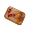Bandeja rectangular rústica para servir comida y té de madera de haya